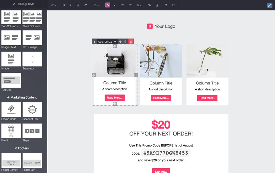 Mẫu email cho cửa hàng